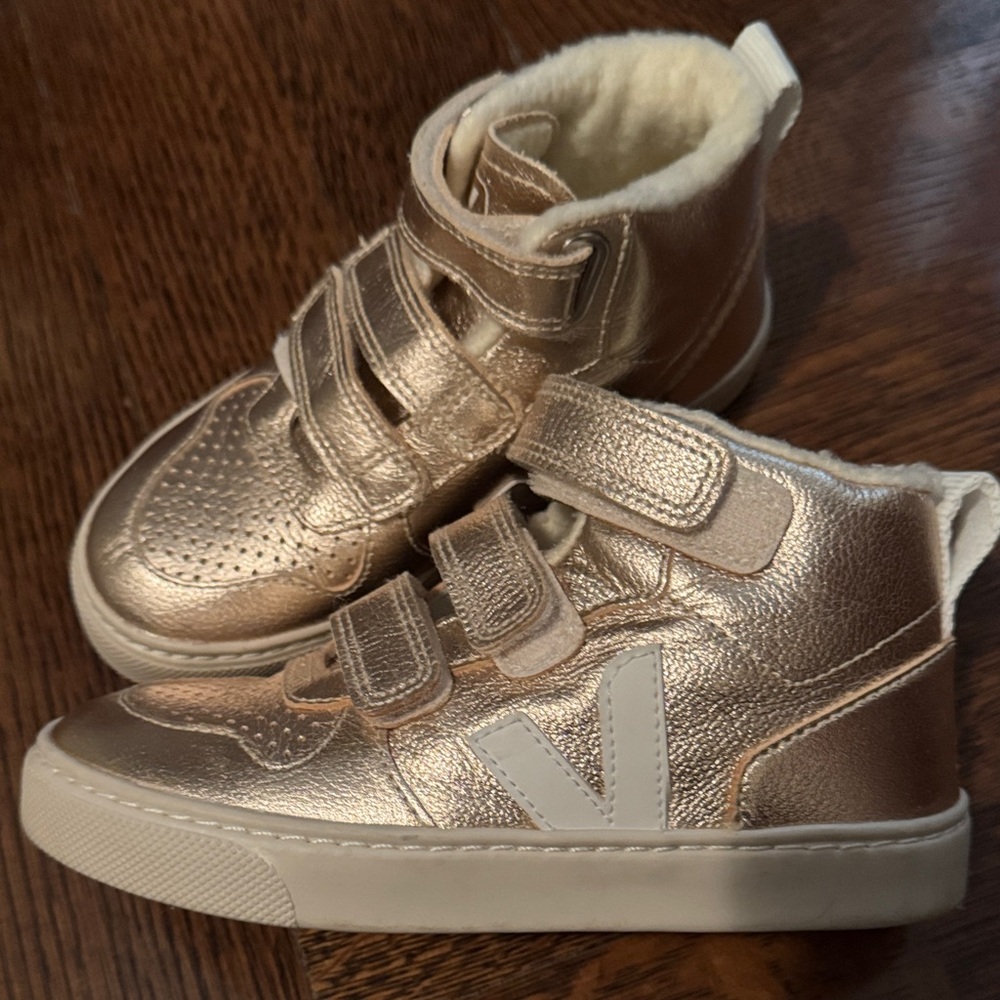 Veja Kids Shiny Gold Sneakers